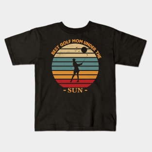 Retro Vintage Sunset Golf Mom Kids T-Shirt